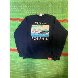 Pink Dolphin Blue pull over crewneck long sleeve medium graphic crewneck